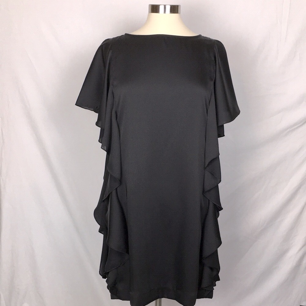 Michael Kors Black Dress with Waterfall Detail